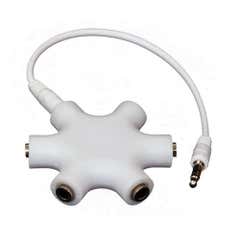 Helix 5-Port Headphone Splitter with 3.5mm Aux Cable