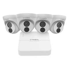 Cymbol 4-Channel 1080p 2MP IP Turret Security Camera Kit with 1TB HD NVR - 4 Pack