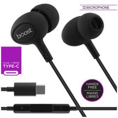 Boost Wired in-Ear Headphones with Microphone - USB-C - Black