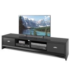 CorLiving Lakewood Extra Wide TV Bench for TVs up to 80" - Black Wood Grain