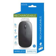 Elink 2.4G Rechargeable Wireless Mouse - Black