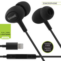 Boost Wired in-Ear Headphones with Microphone Lightning Plug - Black