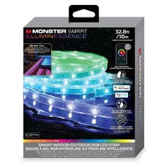 Monster Indoor/Outdoor RGB Light Strip - 32.8ft/10M Water resistant Smart Multicolor