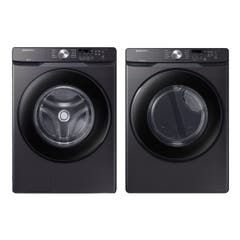 Samsung 5.2 Cu.ft. Front Load Washer + Samsung 7.5 Cu.ft. Electric Dryer - Black 