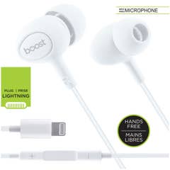 Boost Wired in-Ear Headphones with Microphone Lightning Plug - White